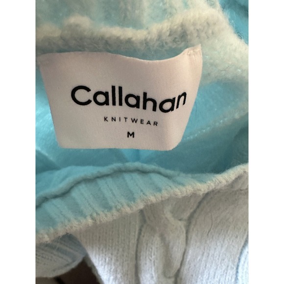 Anthropologie Callahan Betsy Cable Knit Sweater Ice Blue Size Medium - Picture 7 of 11